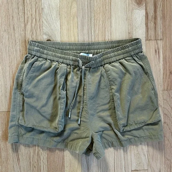 REISS isador drawstring short pull on tencel khaki safari size 6 US - Picture 5 of 12
